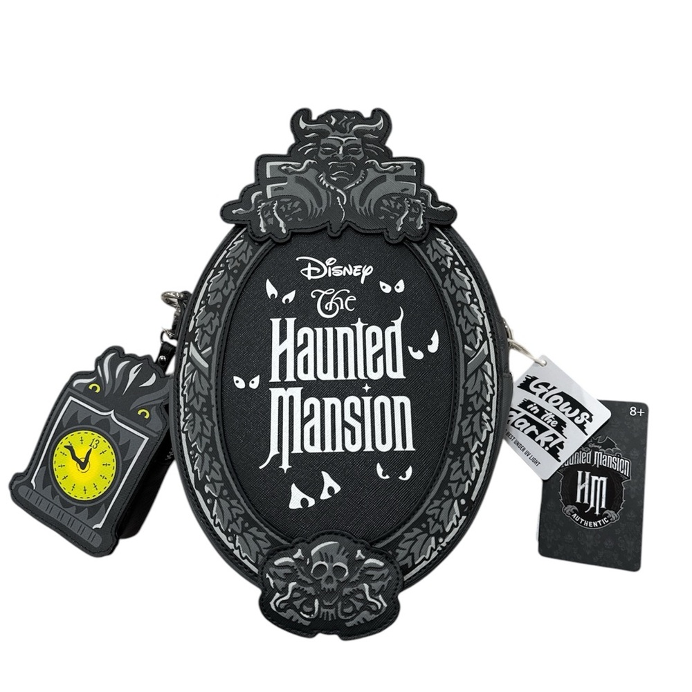 Loungefly- The Haunted Mansion Plaque Glow Crossbody Bag With Coin Bag